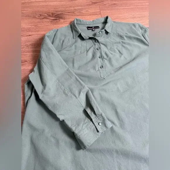 Tuckernuck Pomander Place Green Polly 3/4 Sleeve Mini Collar Dress Size XXL - Picture 11 of 13